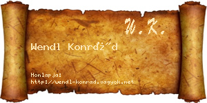 Wendl Konrád névjegykártya