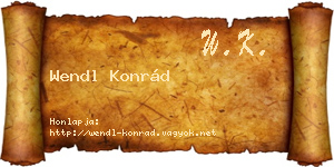 Wendl Konrád névjegykártya